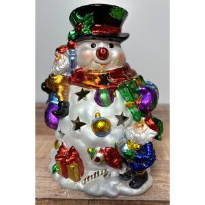 Christmas Around The World Shimmering Snowman Votive Candle Holder House Lloyd